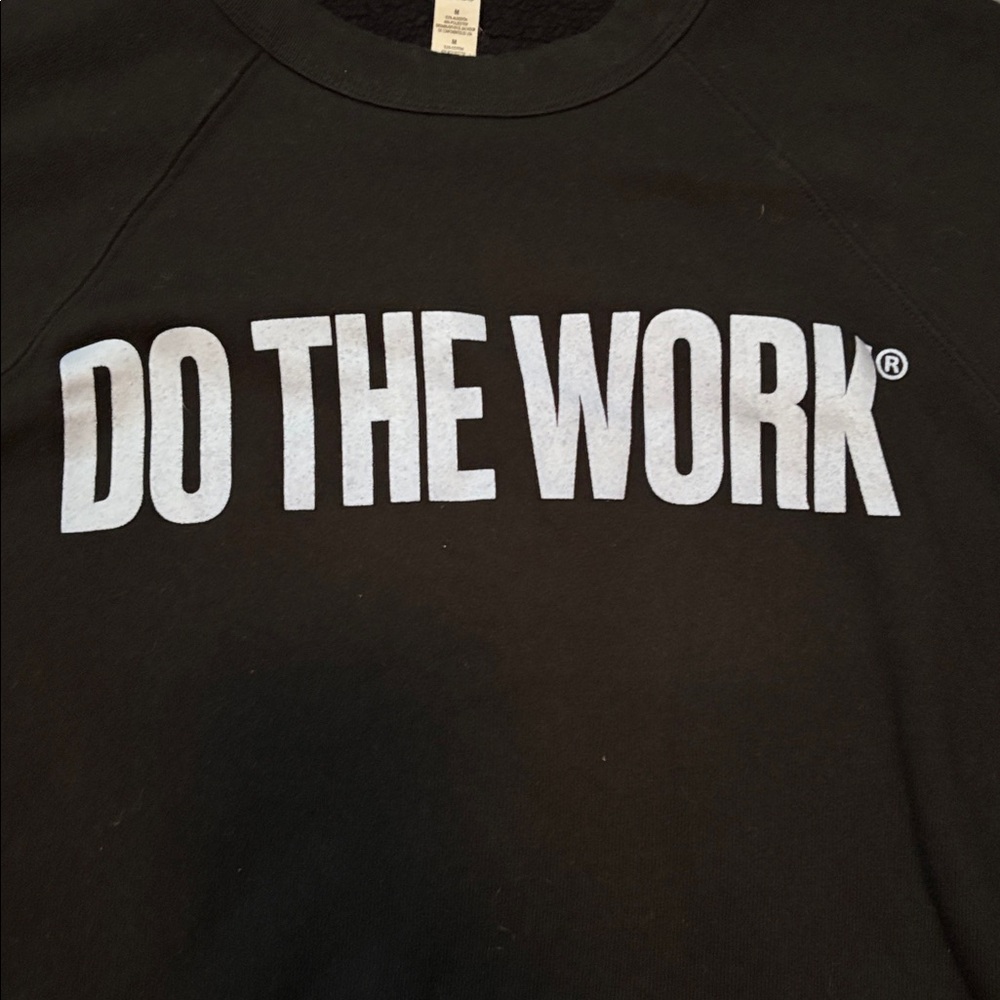 Do The Work Black Crewneck Sweatshirt Motivational Graphic Size M - Picture 3 of 8